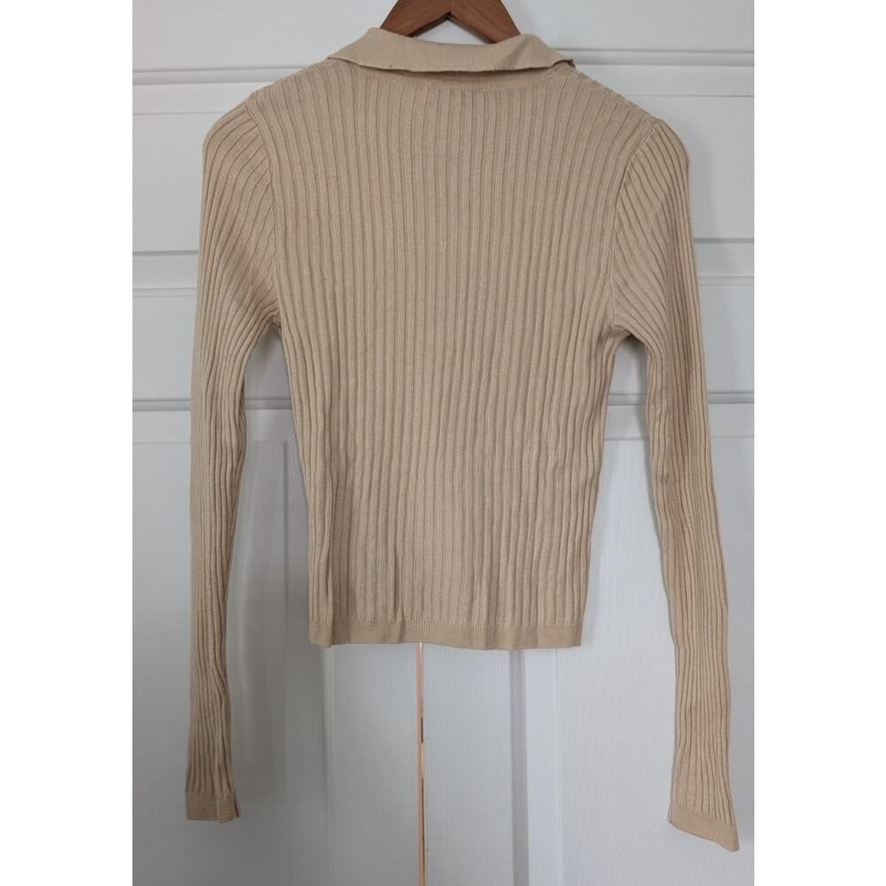 TOPSHOP Collar Top In Stone - Picture 7 of 7